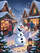 Broderie Diamant Olaf au Marché de Noël