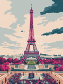 Broderie Diamant Tour Eiffel Illustrée