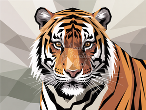 Broderie Diamant Tigre Géométrique