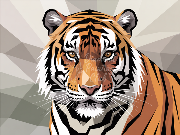 Broderie Diamant Tigre Géométrique