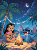 Broderie Diamant Lilo et Stitch sous la Lune