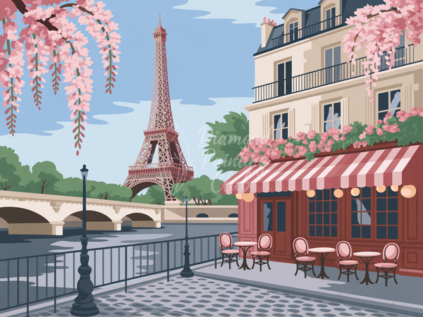 Broderie Diamant Terrasse Paris Fleurs