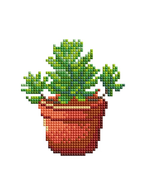 Mini Diamond Painting - Plantes en Pot (4 pièces)