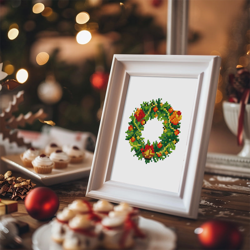 Mini Diamond Painting - Couronne de Noël & Sapin (2 pièces)