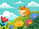 Broderie Diamant Hamster dans la Prairie
