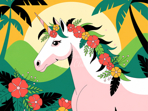 Broderie Diamant Licorne Jungle