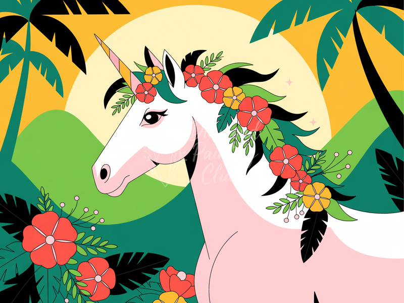 Broderie Diamant Licorne Jungle