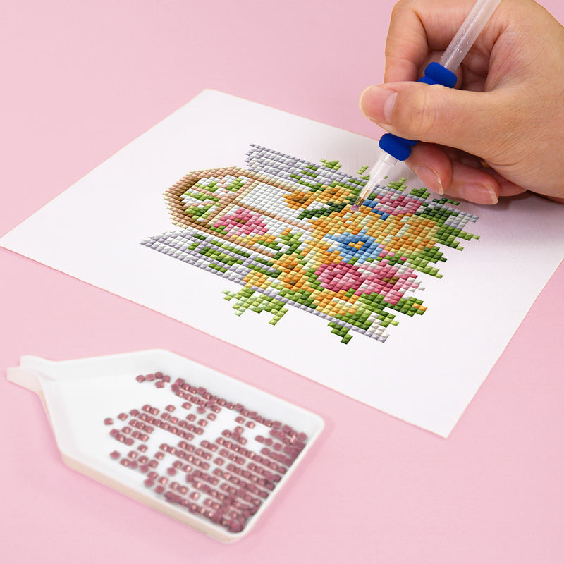 Mini Diamond Painting - Fenêtres Fleuries (12 pièces)
