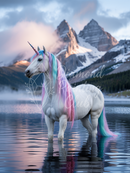 Broderie Diamant Licorne Lac