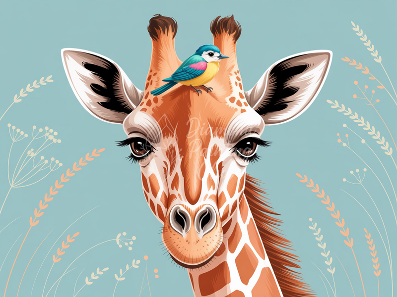 Broderie Diamant Girafe au Regard Lumineux