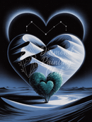 Broderie Diamant Arbre Cœur