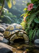 Broderie Diamant Tortue Géante Tropicale