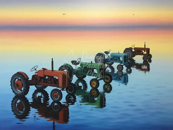 Broderie Diamant Tracteurs sur l'Eau