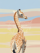 Broderie Diamant Girafe Élancée