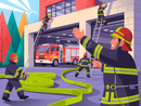 Broderie Diamant Pompiers en Action