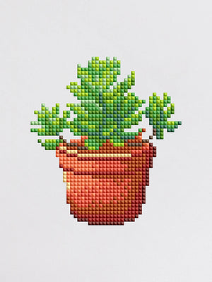 Mini Diamond Painting - Plantes en Pot (4 pièces)