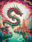 Broderie Diamant Dragon Céleste