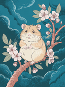 Broderie Diamant Hamster Sous les Fleurs