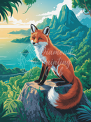 Broderie Diamant Renard Panoramique