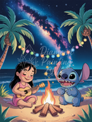 Broderie Diamant Lilo et Stitch sous la Galaxie