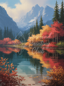 Broderie Diamant Montagne Automnale