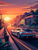 Broderie Diamant Voiture Futuriste