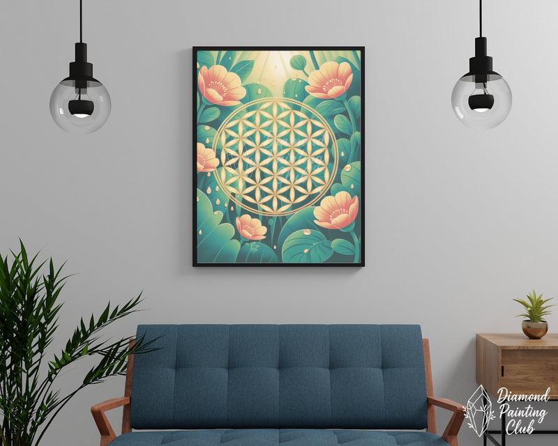 Broderie Diamant Fleur de Vie Jardin