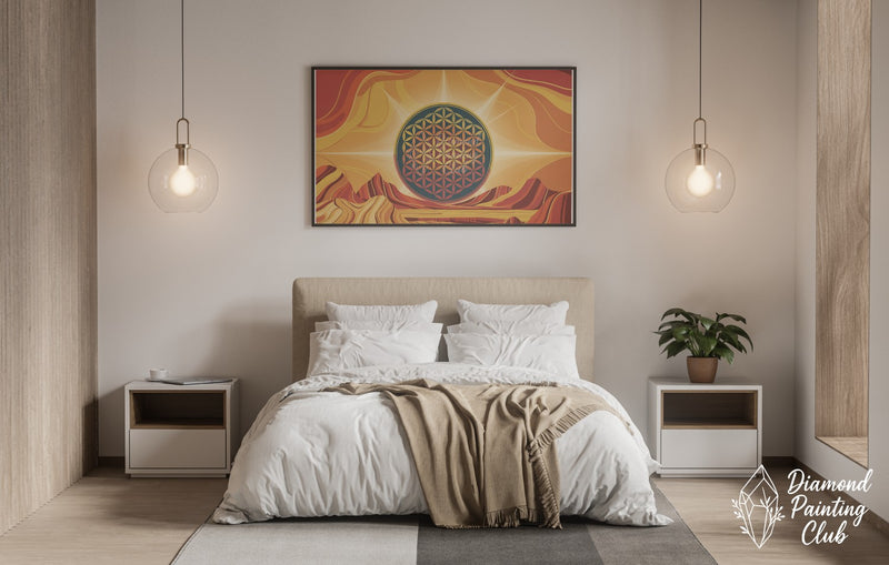Broderie Diamant Fleur de Vie Soleil