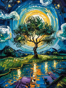 Broderie Diamant Arbre de Vie Éclatant