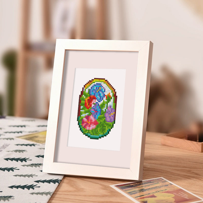 Mini Diamond Painting - Vitraux Floraux Étincelants (12 pièces)