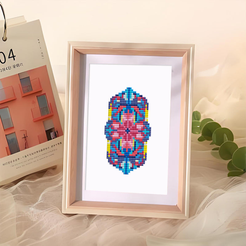 Mini Diamond Painting - Vitraux Floraux Étincelants (12 pièces)