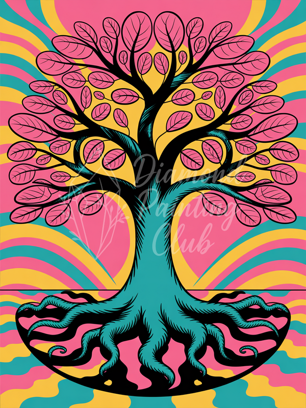 Broderie Diamant Arbre Ondoyant