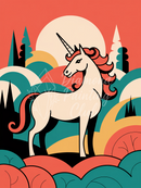 Broderie Diamant Licorne Rétro