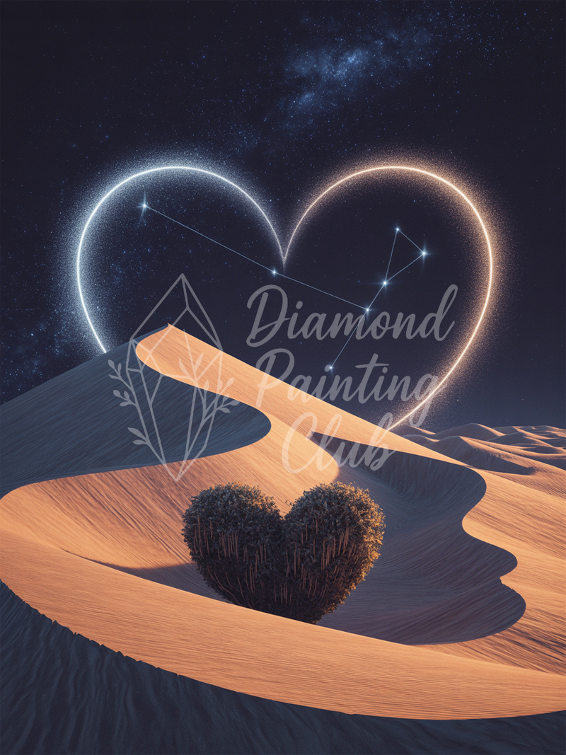 Broderie Diamant Arbre Cœur Lumineux