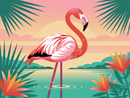 Broderie Diamant Flamant Rose au Lac