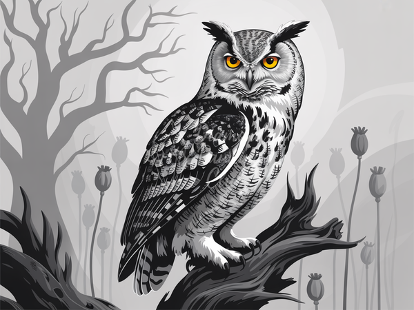 Broderie Diamant Chouette et Pavots