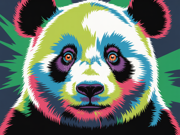 Broderie Diamant Panda Pop Art Fluo