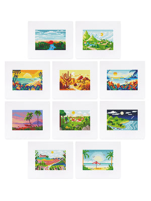 Mini Diamond Painting - Paysages en Évasion (10 pièces)