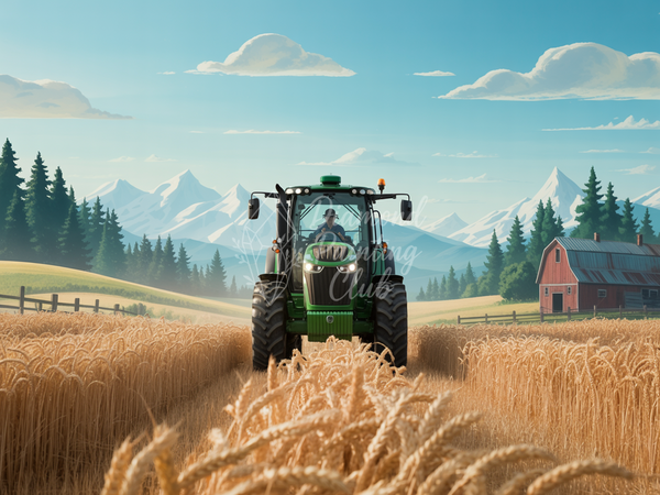 Broderie Diamant Tracteur Récolte