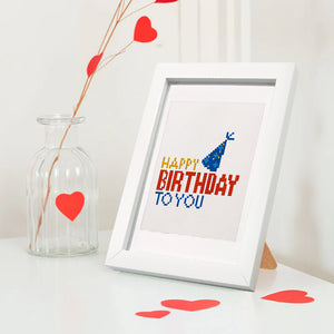 Mini Diamond Painting - Joyeux Anniversaire Scintillant (12 pièces)