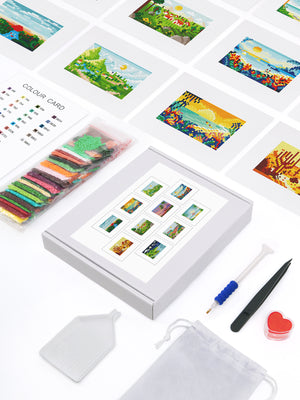 Mini Diamond Painting - Paysages en Évasion (10 pièces)