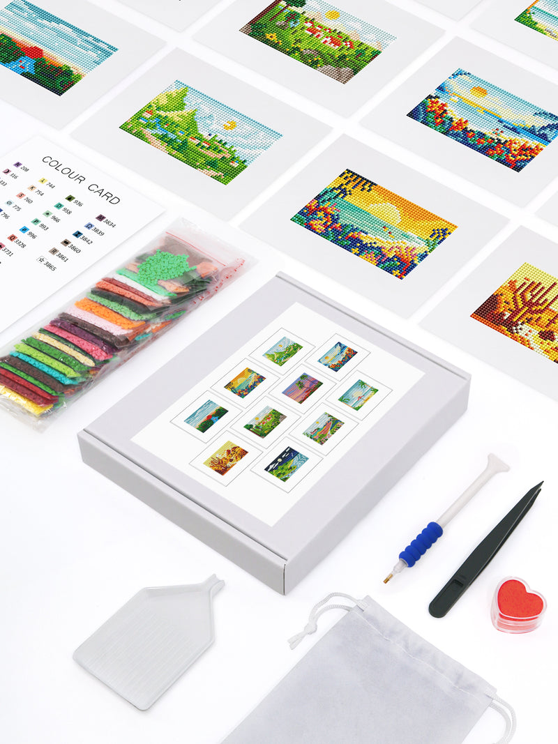 Mini Diamond Painting - Paysages en Évasion (10 pièces)