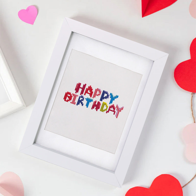 Mini Diamond Painting - Joyeux Anniversaire Scintillant (12 pièces)
