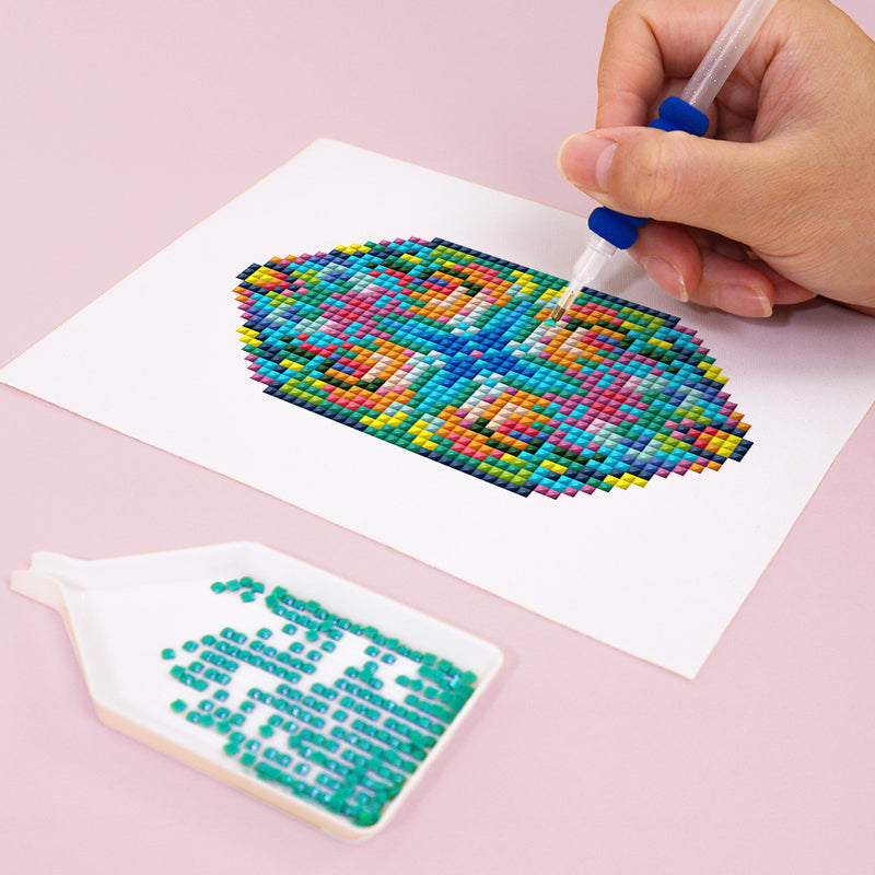 Mini Diamond Painting - Vitraux Floraux Étincelants (12 pièces)