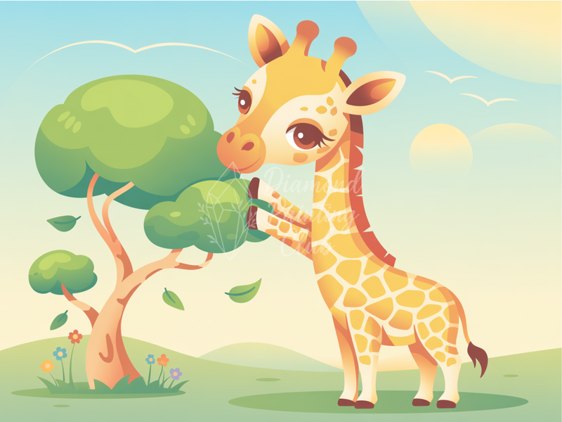 Broderie Diamant Jeune Girafe