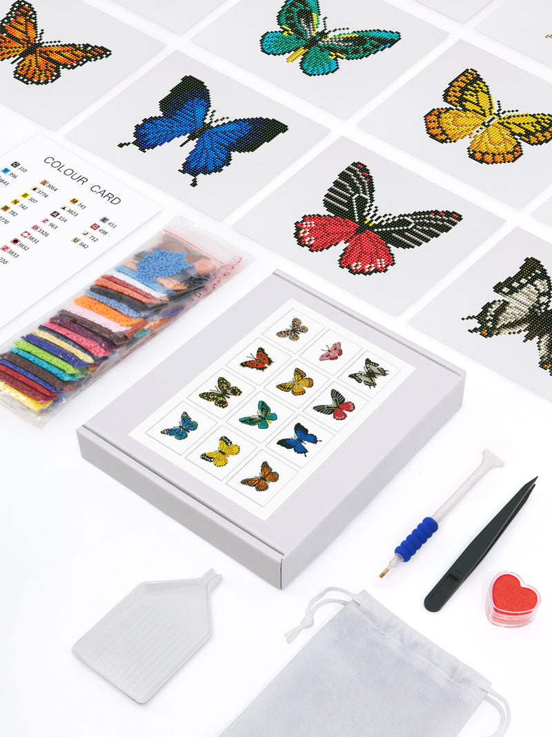Mini Diamond Painting - Émerveillement Papillons (12pcs)