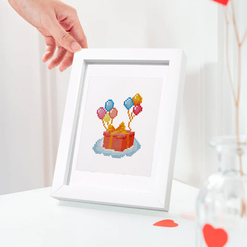 Mini Diamond Painting - Joyeux Anniversaire Scintillant (12 pièces)