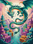 Broderie Diamant Dragon Cité