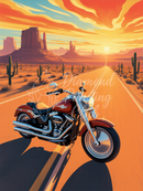 Broderie Diamant Moto Désert