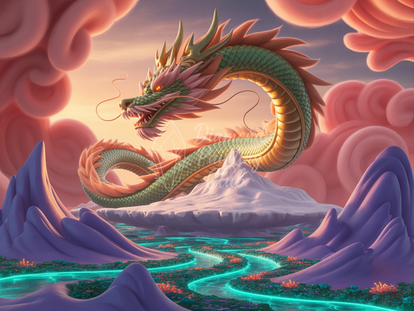 Broderie Diamant Dragon Vaporeux